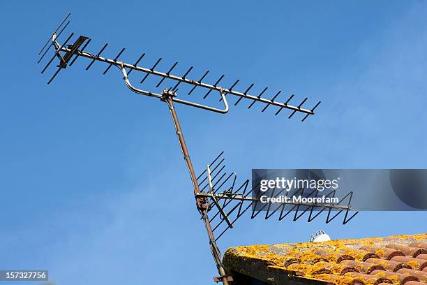 television aerials - television aerial stock pictures, royalty-free photos & images