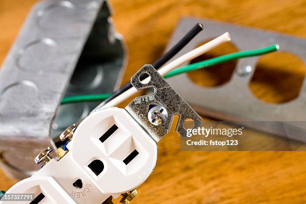 electrical plug - black wire stock pictures, royalty-free photos & images