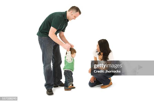 learning to walk - woman kneeling stockfoto's en -beelden