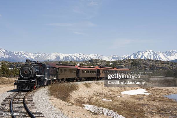 tourist steam train - skagway alaska stock pictures, royalty-free photos & images
