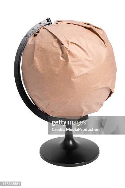 globe wrapped - globe wrapped stock pictures, royalty-free photos & images