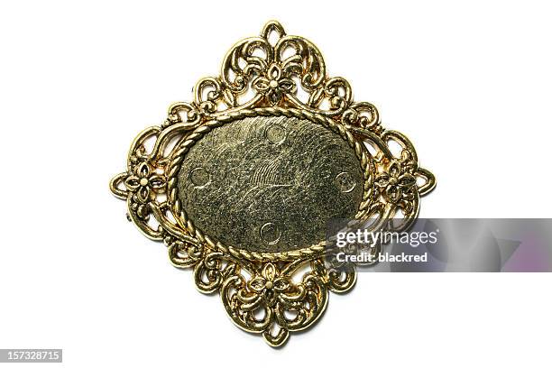 antique plaque - gold plaque stockfoto's en -beelden