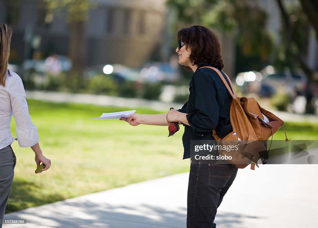 Handing Out Fliers