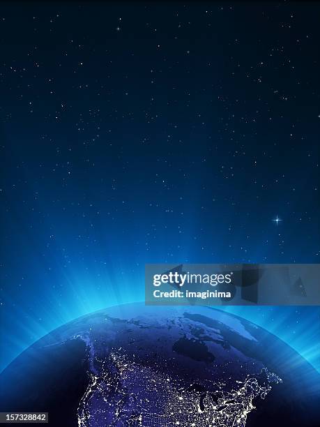 glowing globe at night series - canada. - north america at night stock pictures, royalty-free photos & images