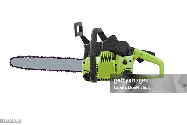 chainsaw isolated - elektrisch gereedschap stockfoto's en -beelden
