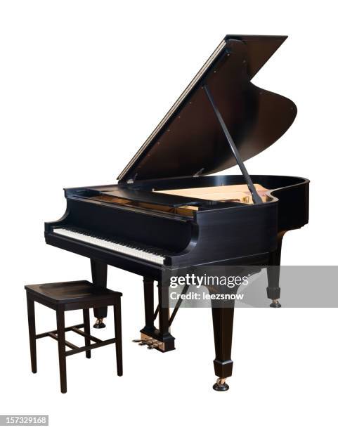 steinway parlor grand piano on white - piano stock pictures, royalty-free photos & images