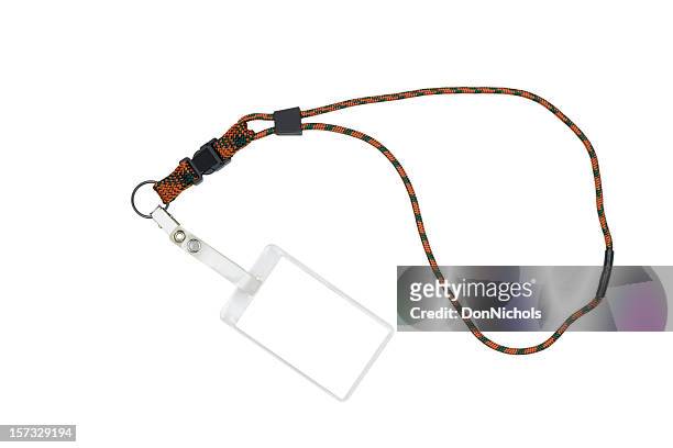 security id badge name tag with lanyard - security badge stock pictures, royalty-free photos & images