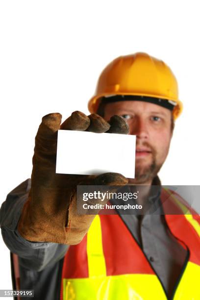 arbeitnehmer-karte - arbeitshandschuh stock-fotos und bilder
