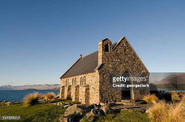 church of the good shepherd in new zealand - rural new zealand stock pictures, royalty-free photos & images