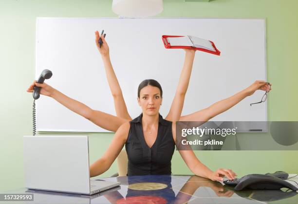 büro shiva - multitasking stock-fotos und bilder