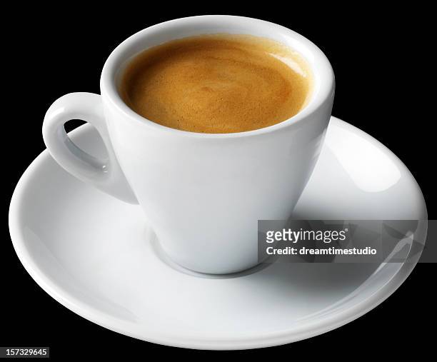 espresso coffee short black - black cup saucer stock pictures, royalty-free photos & images