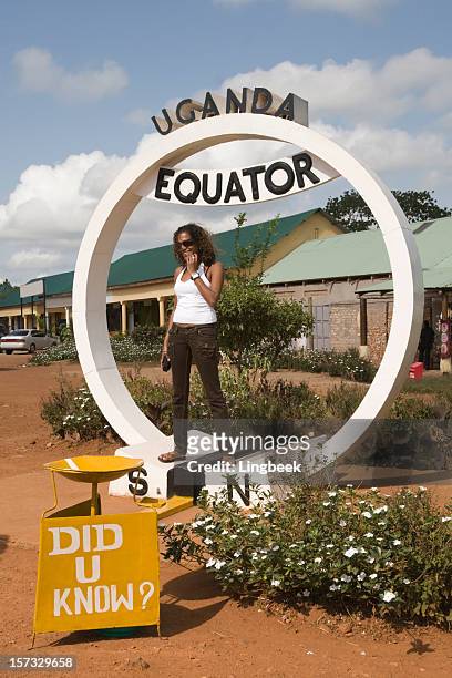 equator in uganda - equator line stock pictures, royalty-free photos & images