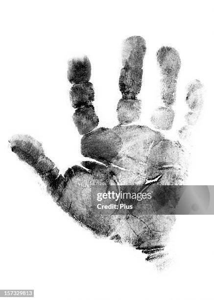 handprint of a two-months old baby - baby hand print stock pictures, royalty-free photos & images