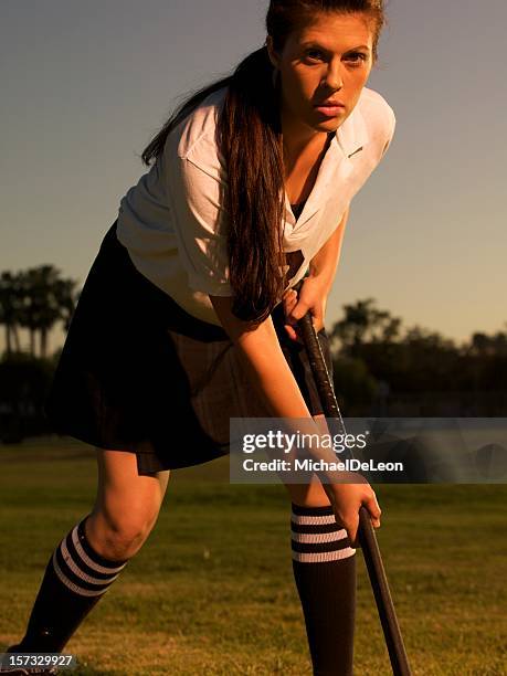 field hockey player - college hockey player stock pictures, royalty-free photos & images