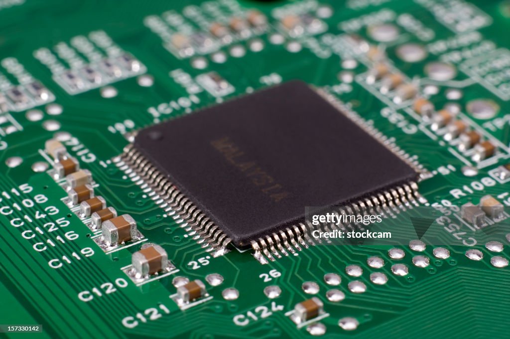 Close-up of Computer Chip CPU