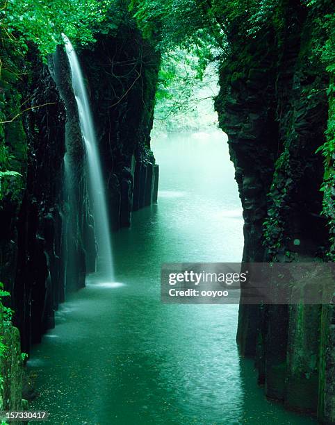 waterfall of the ravine in japan - miyazaki prefecture stock pictures, royalty-free photos & images