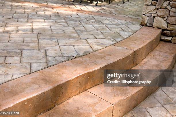 stamped concrete patio - stamped concrete stockfoto's en -beelden