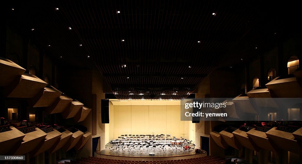 Palco vazio na Sala de Concertos