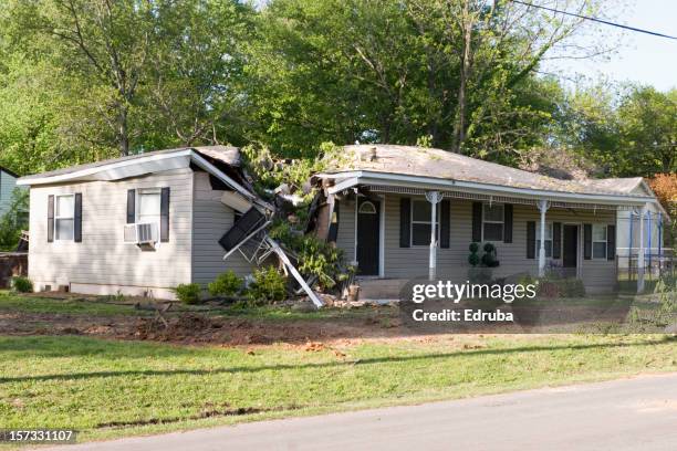 after the storm - tornado damaged house stock pictures, royalty-free photos & images