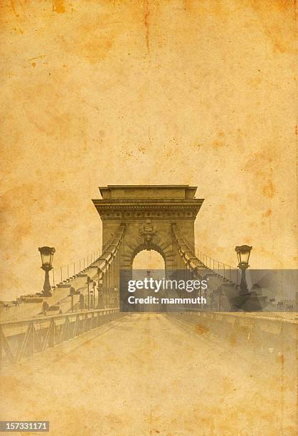 Chain Bridge Von Budapest Am Alten Foto, Stock-Foto