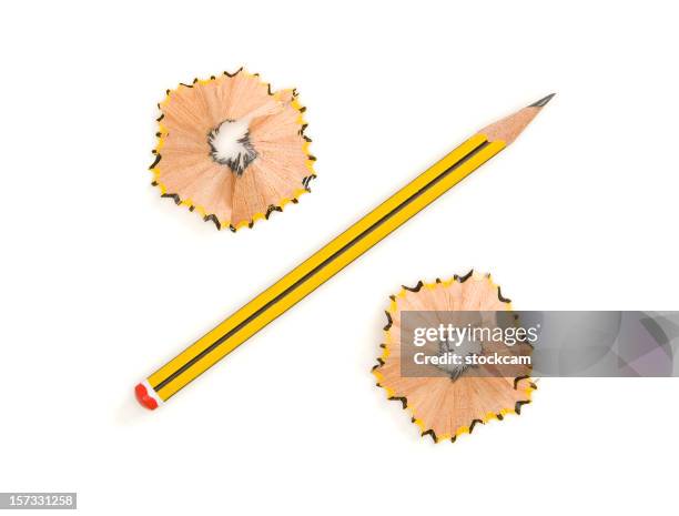 percent - pencil shavings stock pictures, royalty-free photos & images