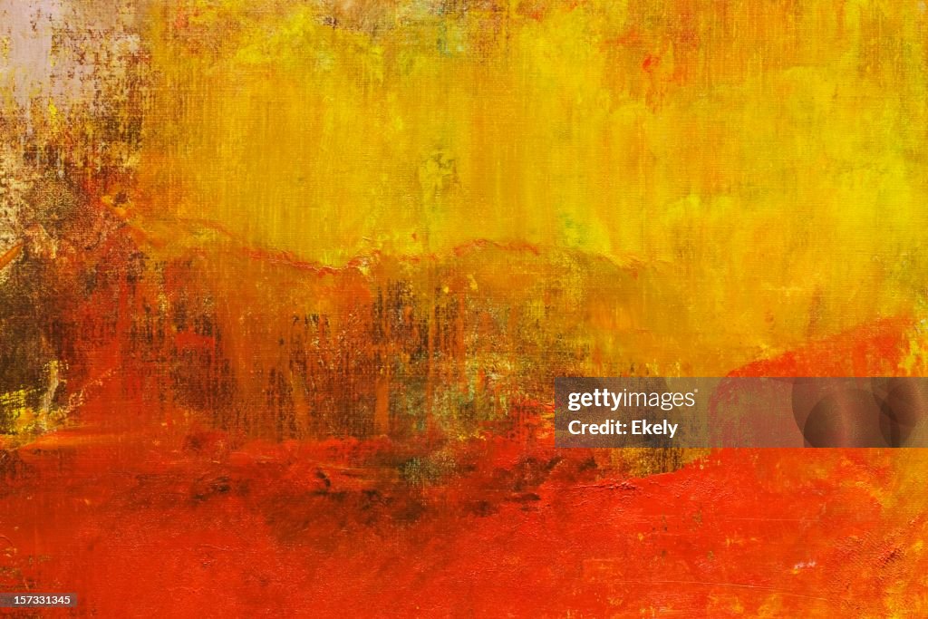 Abstract painted yellow and red art backgrounds.
