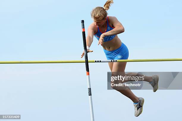 pole vault competition - pole vault stock pictures, royalty-free photos & images