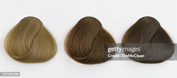 three brown hair swatches - sample stock pictures, royalty-free photos & images