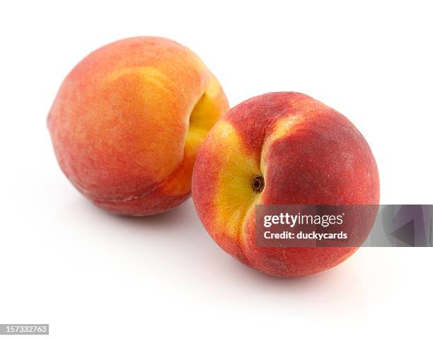 two fresh peaches - persika bildbanksfoton och bilder