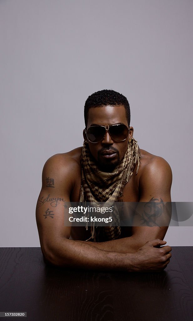 Black rapper with shades