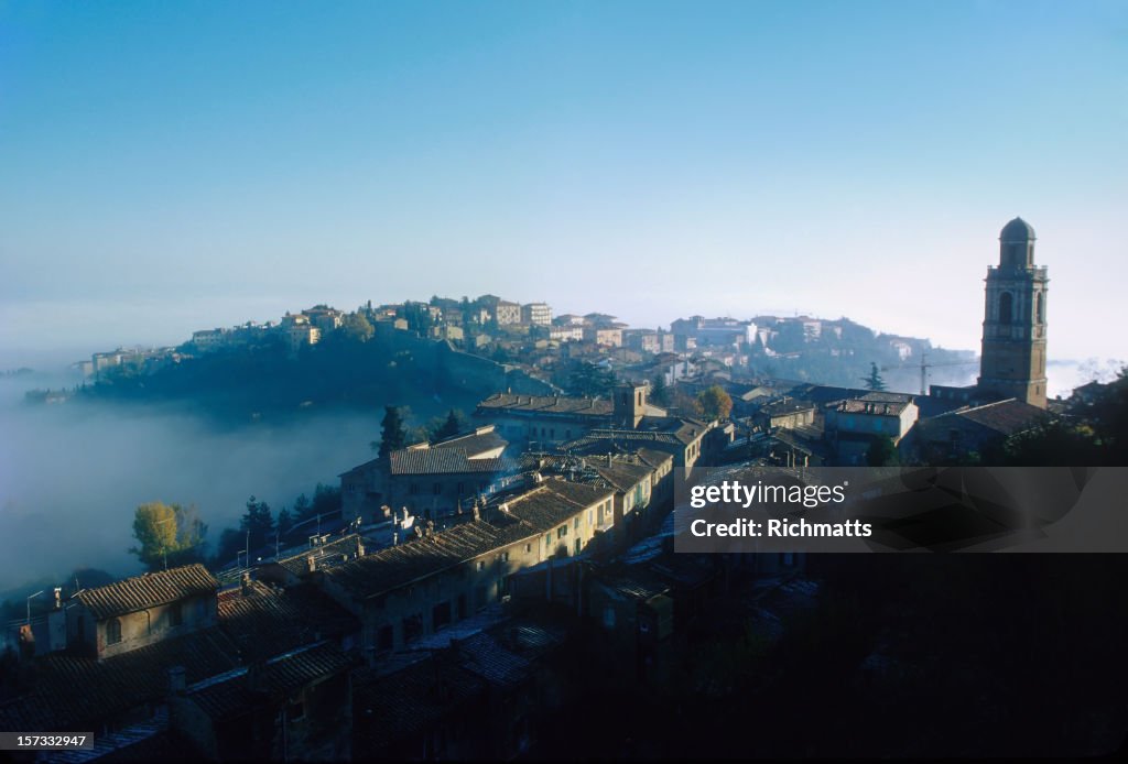 Italy. Perugia Rising From the Morning Mist