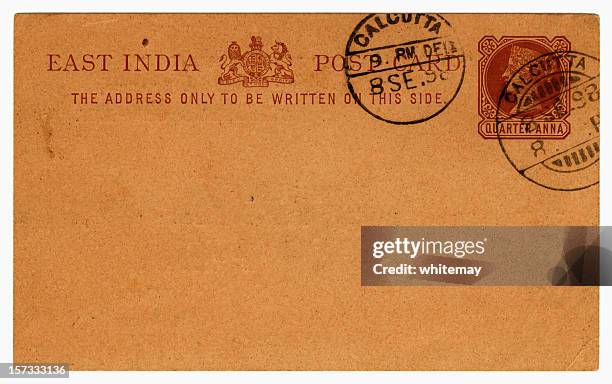 card from calcutta - postmark stock pictures, royalty-free photos & images