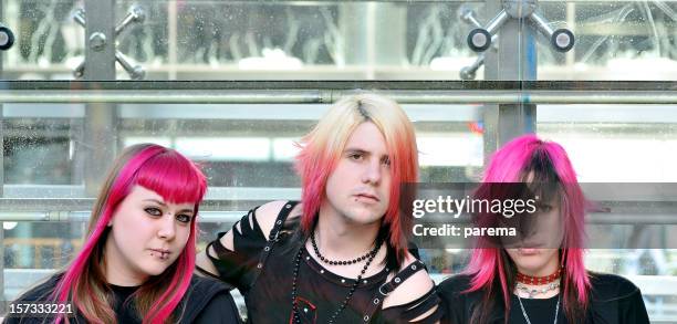 punk,goth and youth culture - emo stock pictures, royalty-free photos & images