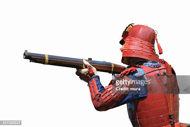 tiro de samurai - armadura fotografías e imágenes de stock