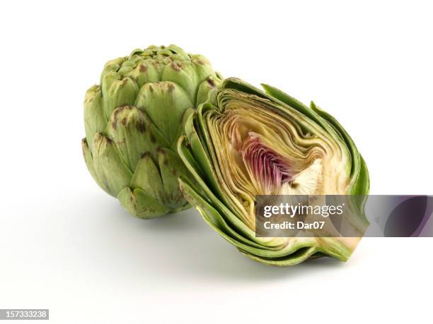 artichokes - half and half stock pictures, royalty-free photos & images