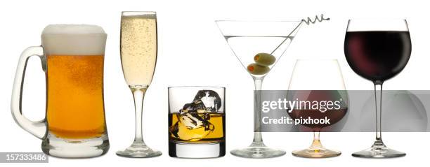 sechs getränke - cocktail isolated stock-fotos und bilder