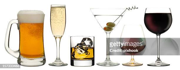 six drinks - martini glass stockfoto's en -beelden