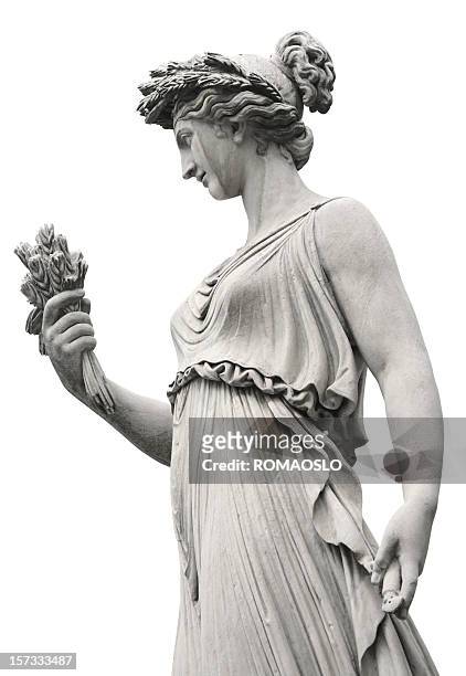 neo-classical skulptur eines frauen, rom, italien - romarin stock-fotos und bilder