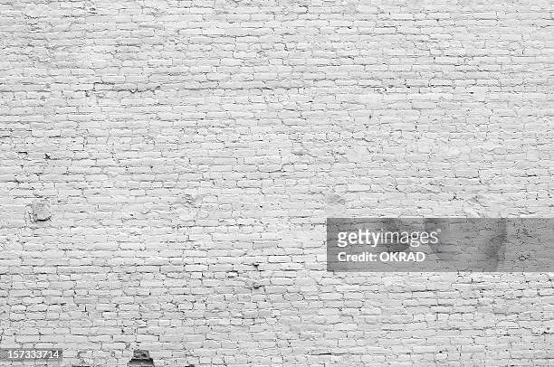 old distressed white brick wall - wall poster bildbanksfoton och bilder