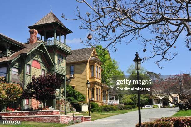 histórica casas en la antigua ciudad de san diego. - barrio-antiguo fotografías e imágenes de stock