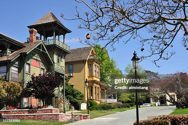 historic houses in old town of san diego - old town san diego stock pictures, royalty-free photos & images