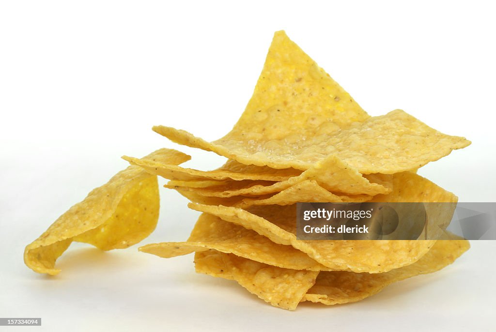 Stack of corn chips