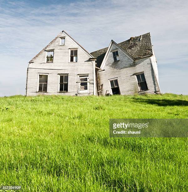 high bank house - bad condition stock pictures, royalty-free photos & images