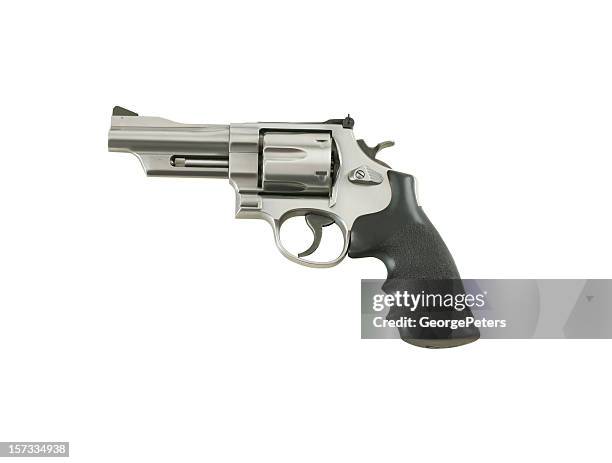 gun mit clipping path - pistole stock-fotos und bilder