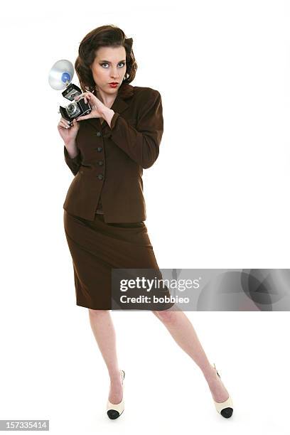 retro photographer - 40s pin up girls stock pictures, royalty-free photos & images