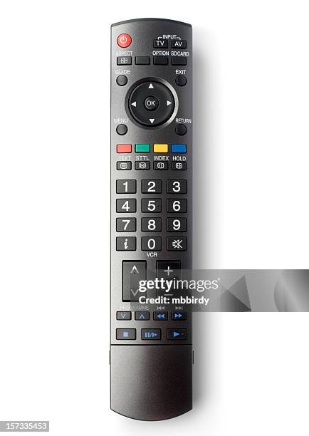 tv controlo remoto (traçado de recorte), isolado em fundo branco - remote imagens e fotografias de stock