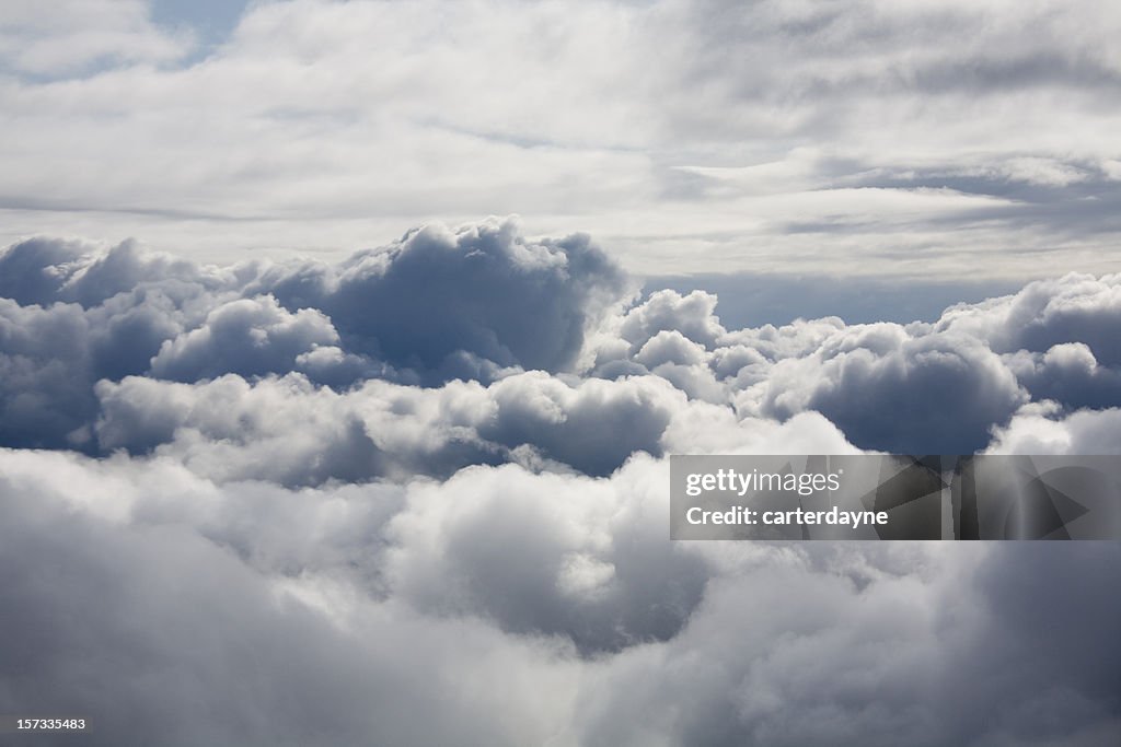 Fluffy white clouds from above