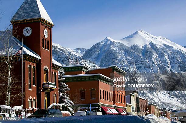 inverno telluride colorado - stazione sciistica foto e immagini stock