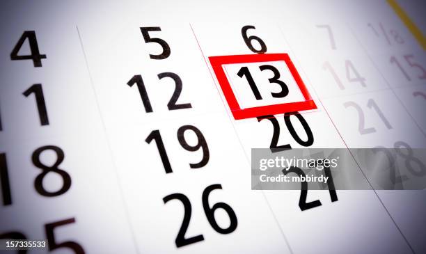 friday the 13th - getal 13 stockfoto's en -beelden