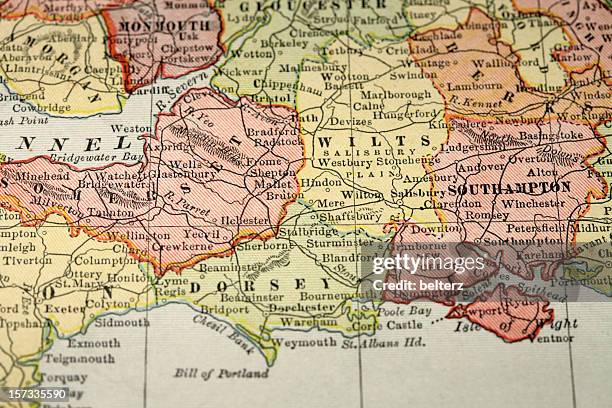 southamton - wiltshire map stock pictures, royalty-free photos & images